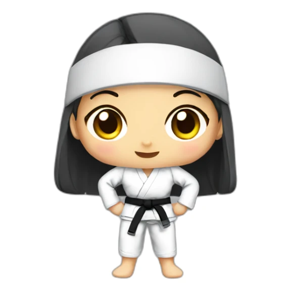 Asian girl doing bjj sticker