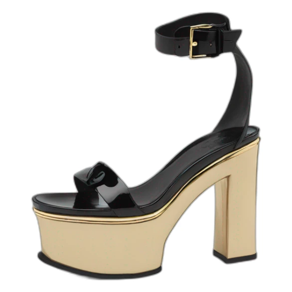 Ysl TRIBUTE PLATFORM SANDAL black PATENT LEATHER sticker