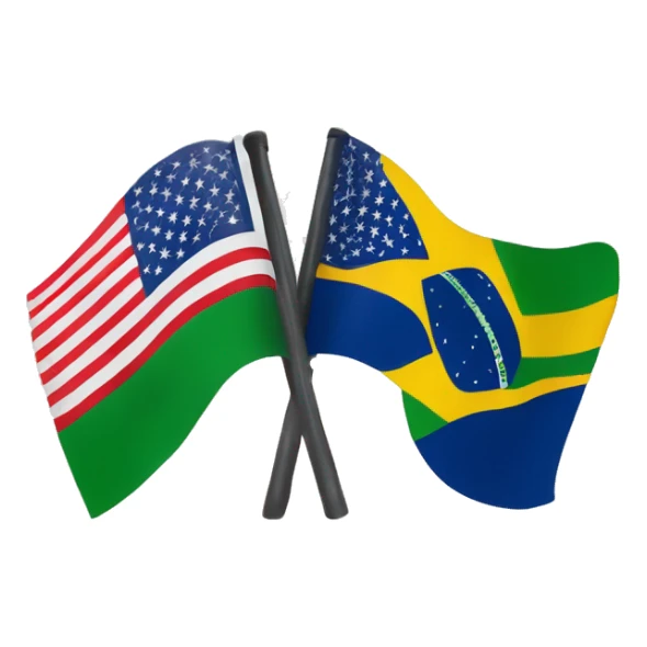 half brazil and half usa flag🇧🇷🇺🇸 simple perfect 50/50 sticker