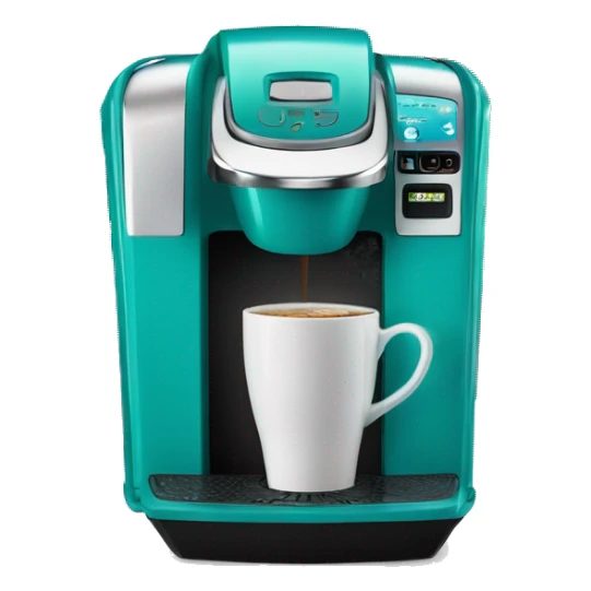 Realistic turquoise keurig coffee machine sticker