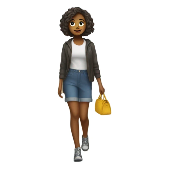 girl walking in new york sticker