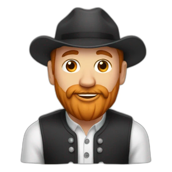 Homme avec bouc roux et mulet noir sticker