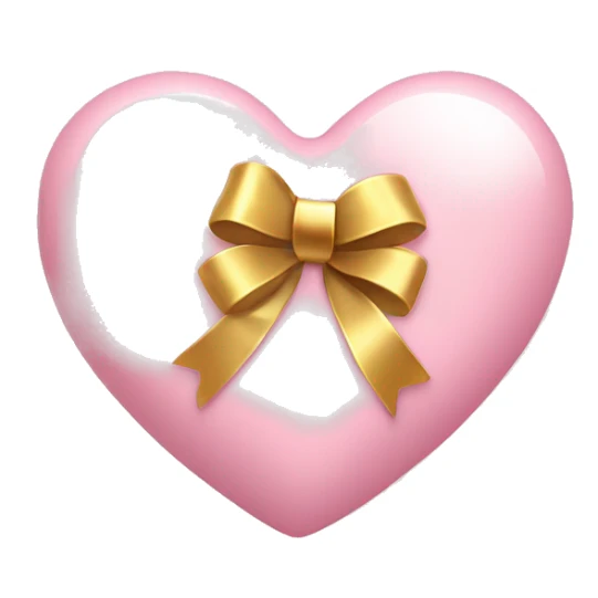 light pink coquette heart with gold bow wrapped around  sticker