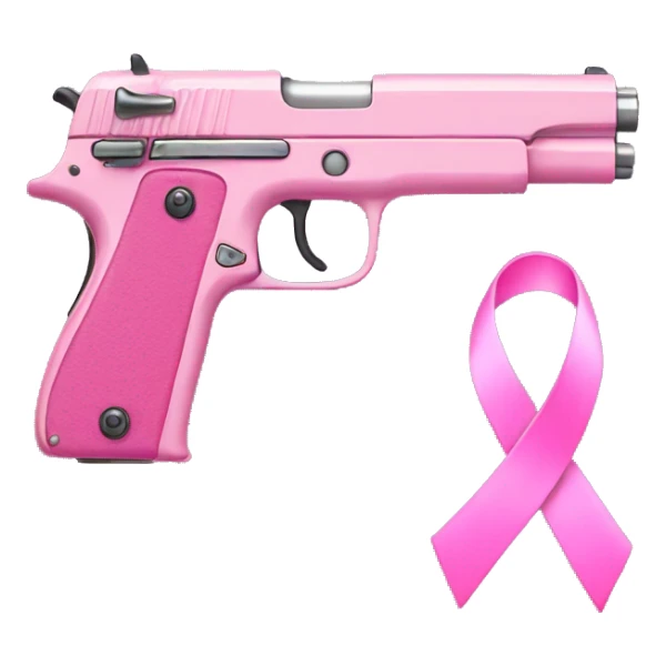 pink pistol with a pink ribbon sticker