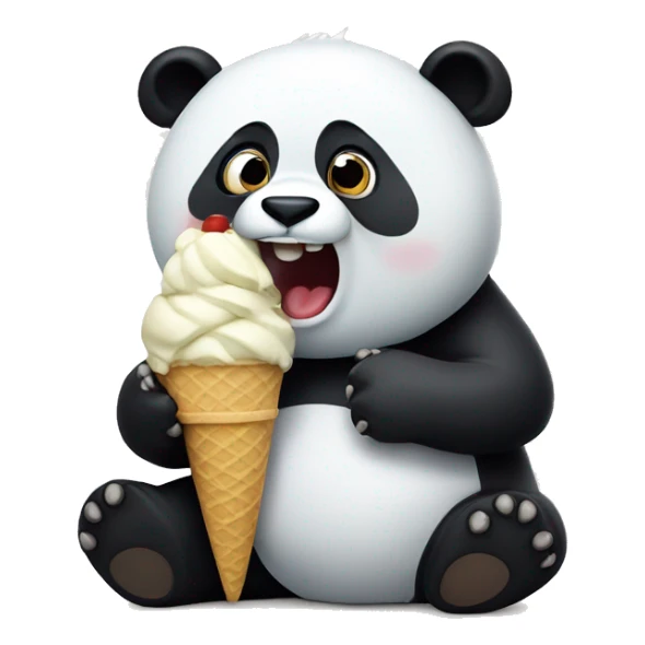 Panda eating ice cream sticker