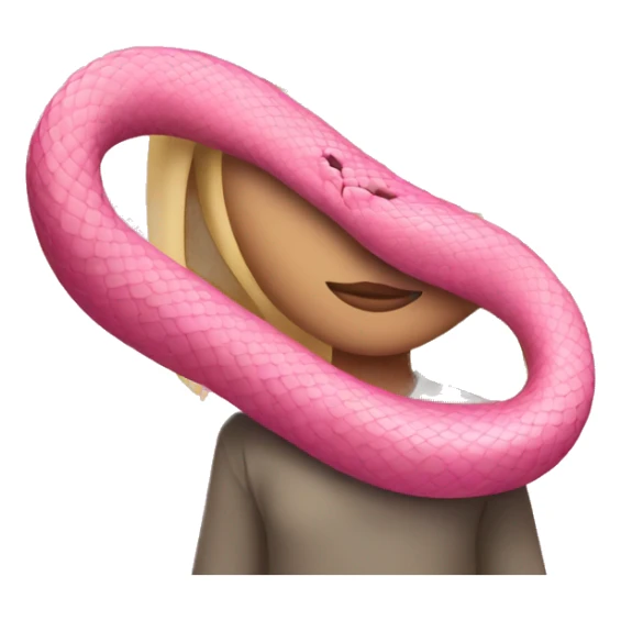 pink snake on blonde girls shoulders  sticker