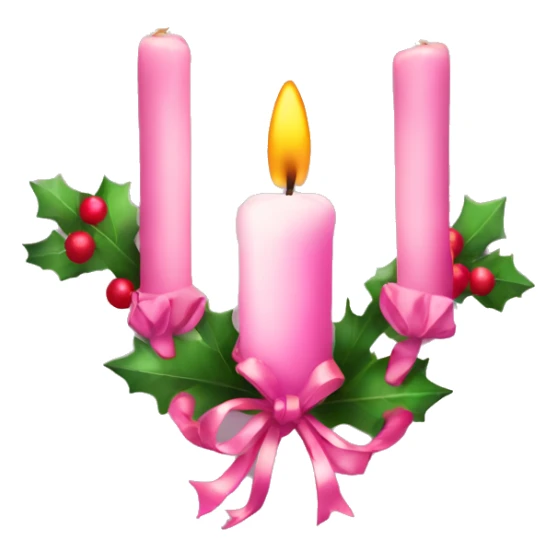 christmas pink garland and candle  sticker