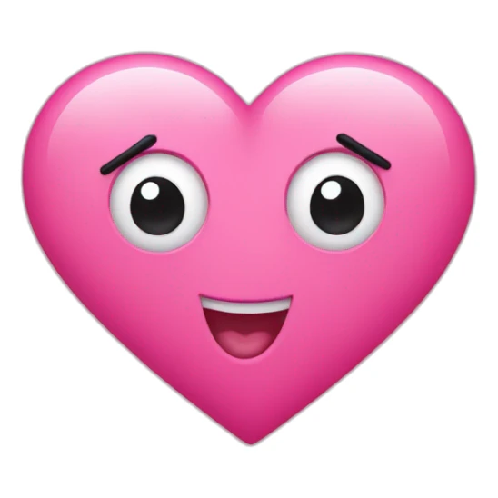 heart eyed emoji with pink hearts as eyes sticker