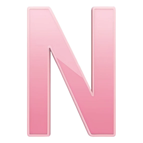 Netflix aesthetic "N" logo in pastel pink with white glowing outline sticker