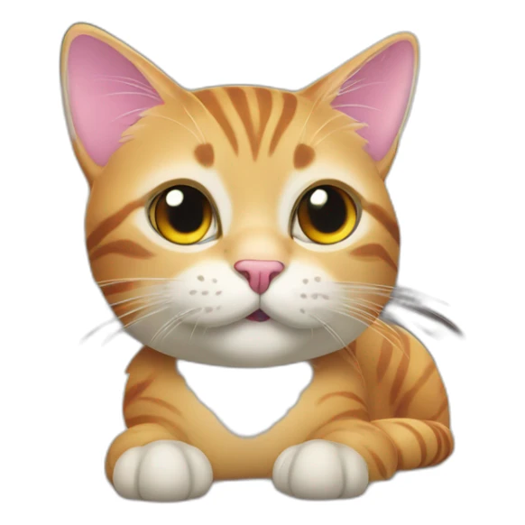 Cute colorful cat with little tongue out and gamer expression plating video games sticker
