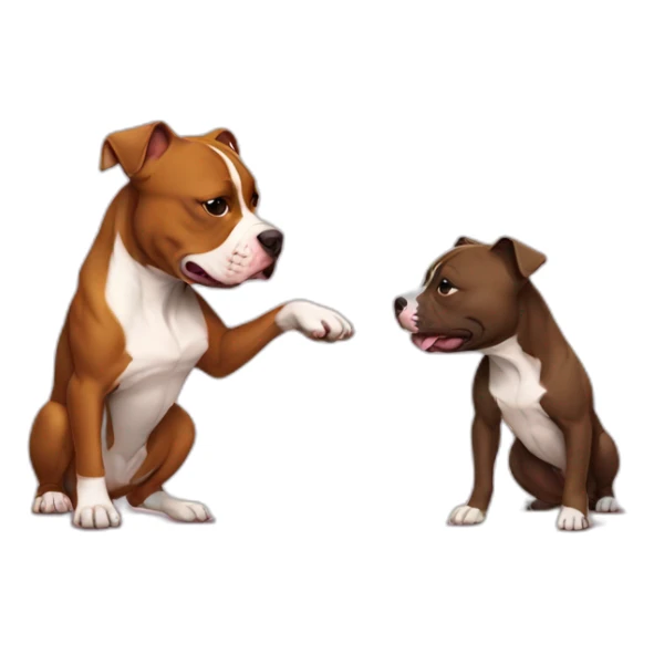 Pitbull and baby fighting funny sticker