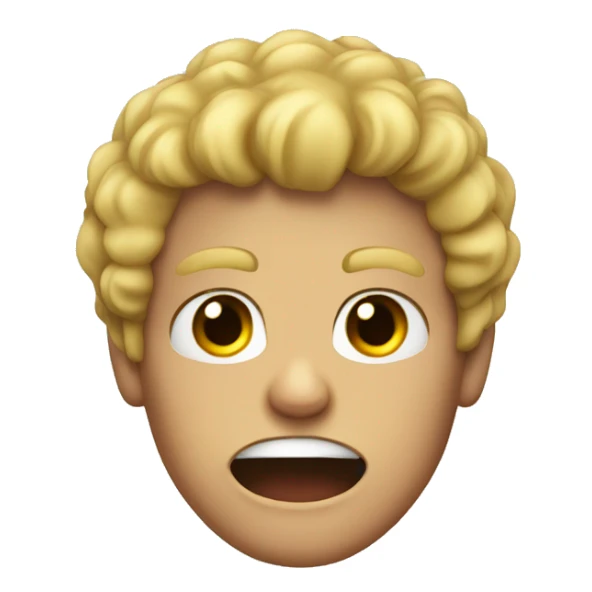a blonde boy with curly hair red in the face angry sticker