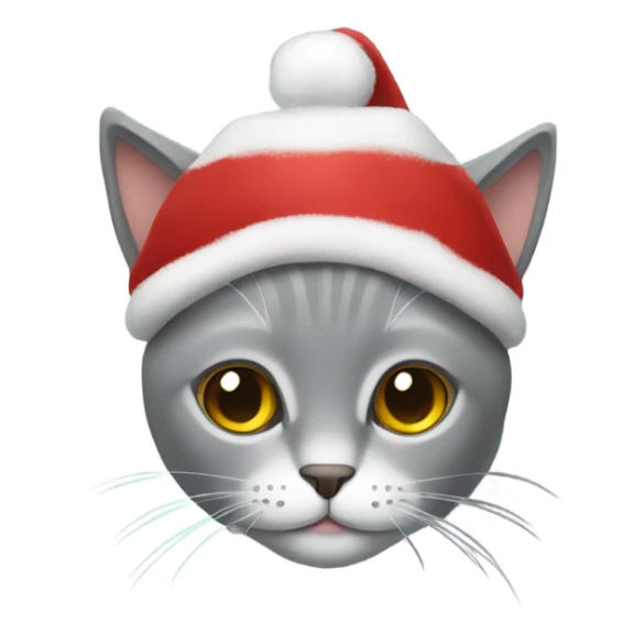 Grey Cat with christmas vibe sticker