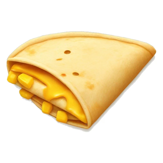 Folded tortilla with cheese and corn inside slightly visible from the edge  sticker