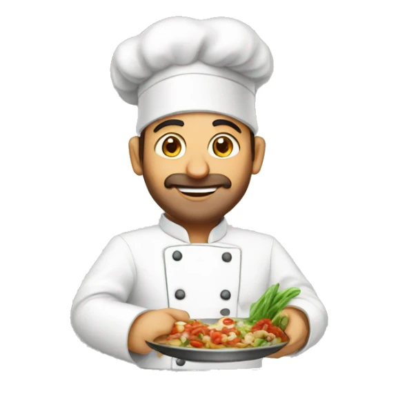 chef cooking show also wearing Syrian tradition sticker