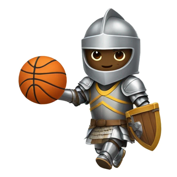 Knight playing basketball shooting sticker