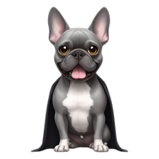 gray french bulldog turned into a bat sticker