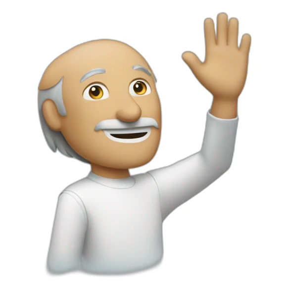 Steve Jobs waving hand sticker