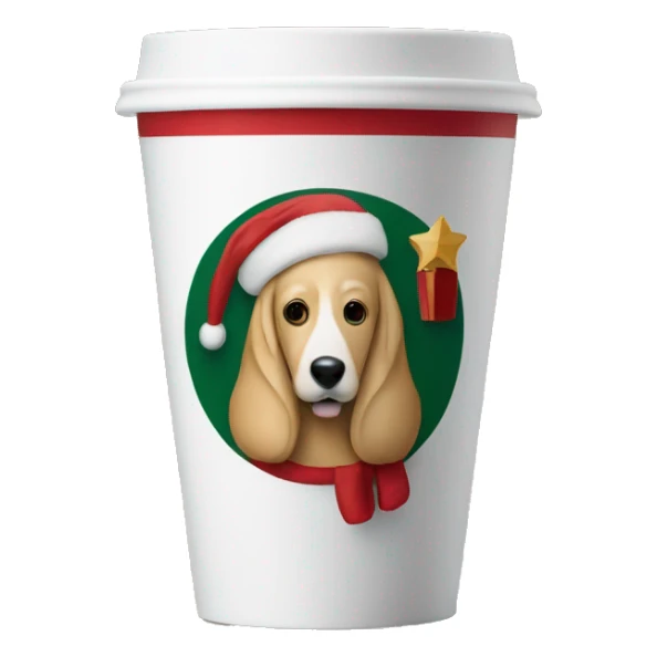 Starbucks christmas dog cup sticker
