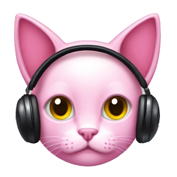 Pink cat gamer headphones  sticker