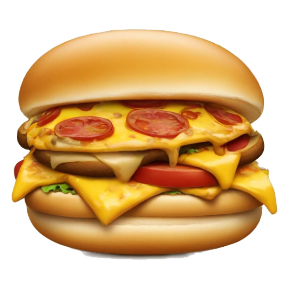 pizza on a cheeseburger on a hot dog sticker