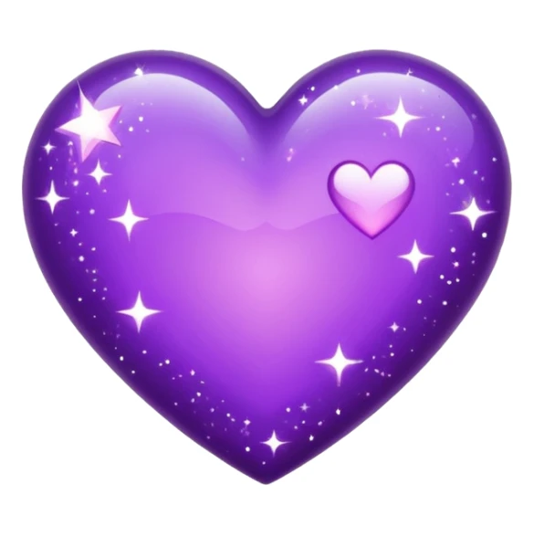 purple heart with sparkles sticker