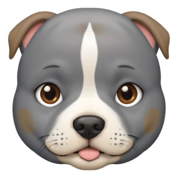 round circle puppy head uniform grey bleu staffy, stupid expression sticker