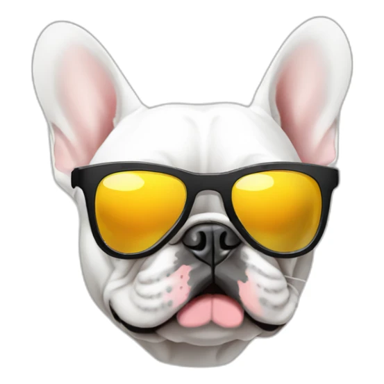 white FRENCH BULLDOg with sunglasses sticker