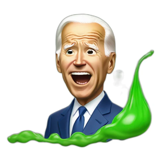 Joe Biden farting relief with green stench realistic sticker