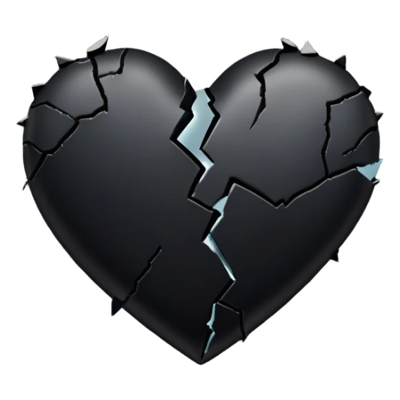 black broken heart emoji  sticker
