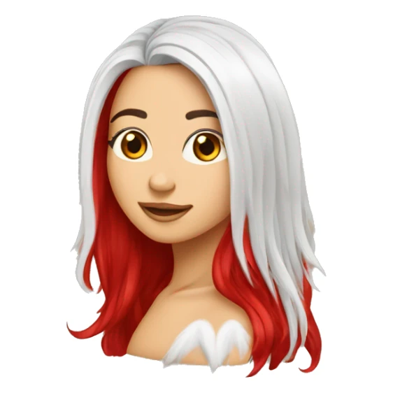 Garota de cabelo longo vermelho e orelhas de loba sticker