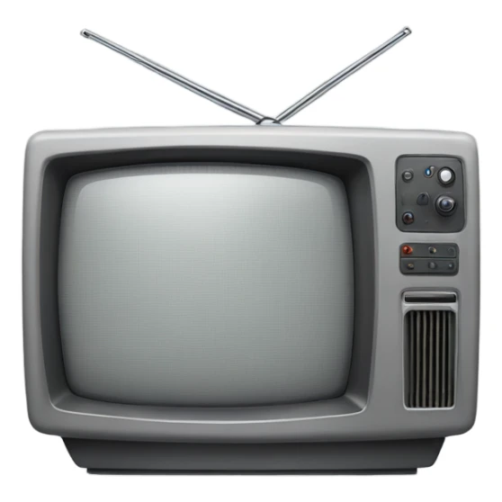 Gray television turned off with X letter sticker