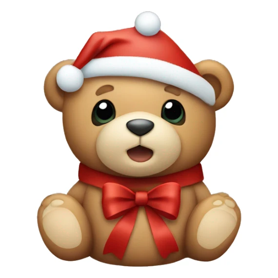 A cute little teddy bear saying merry Christmas  sticker