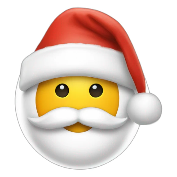 Bauble emoji with beard and black and white santa hat sticker