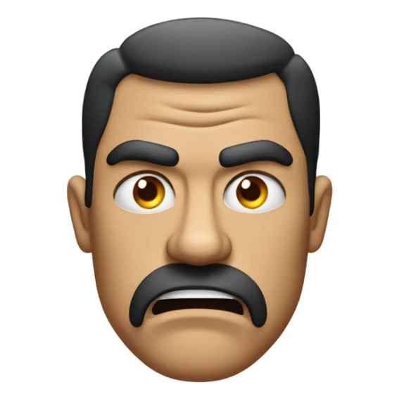 guy making a furious brow face emoji sticker