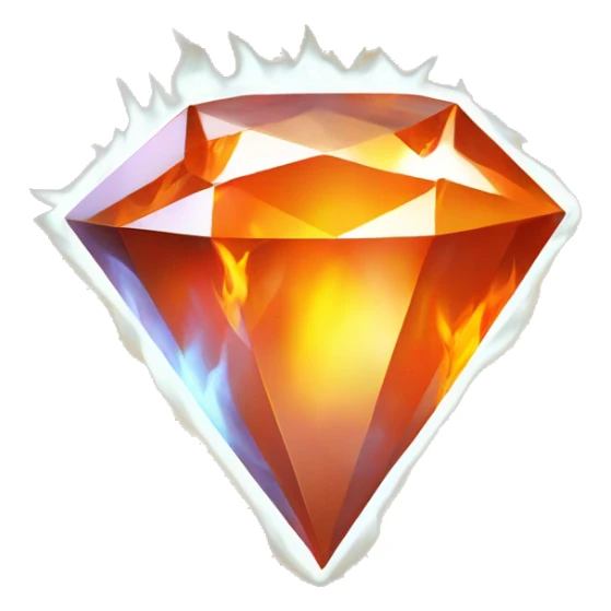  orange diamond on fire that is 🫠 gaming YouTube channel logo  sticker