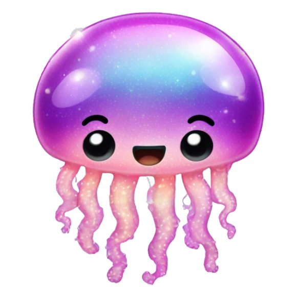 Cute glittery shiny jellyfish  sticker