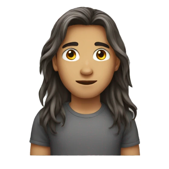 Long hair teenager boy sticker