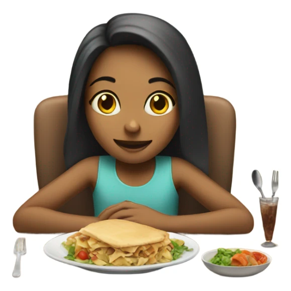 girl eating in a chair sticker