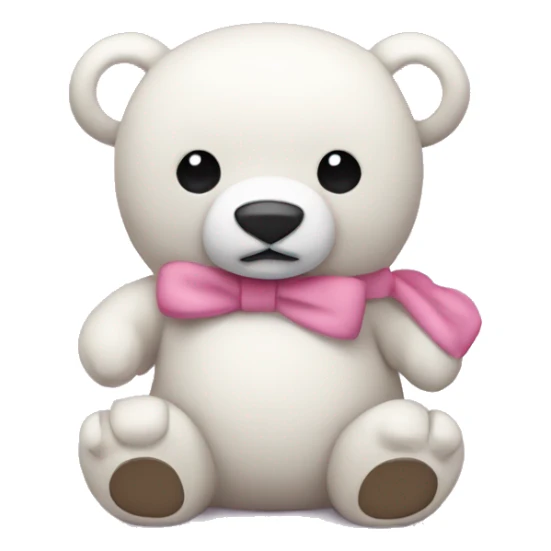 oso de peluche blanco con un moño rosa sticker