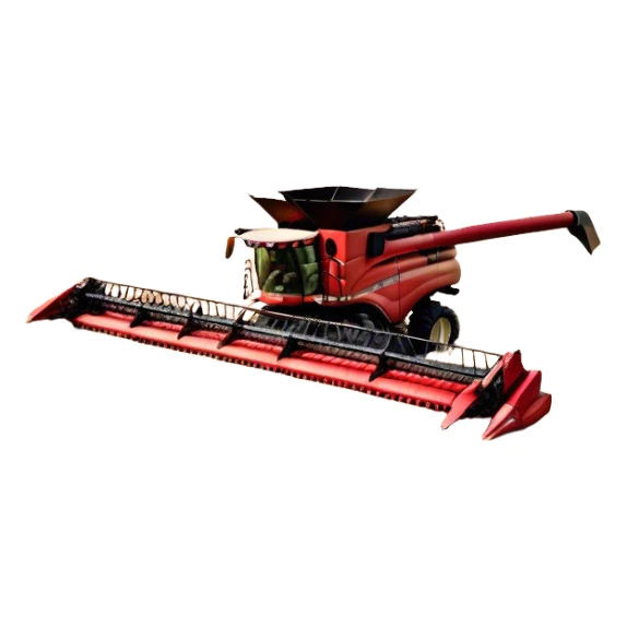 Case IH Axial-Flow 8250 (2022) – Cinematic-realistic Case IH Axial-Flow 8250 harvester, its deep red body towering over endless wheat fields. The massive cutting header slices through golden crops, sending a steady stream of grain into the bin as dust and chaff swirl in the afternoon sun. sticker