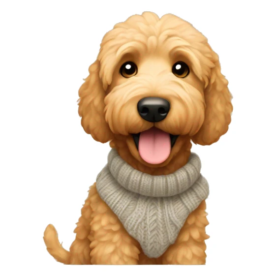 Cute golden doodle with cashmere sweater  sticker
