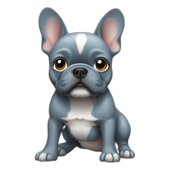 French bull dog blue grey colour sticker