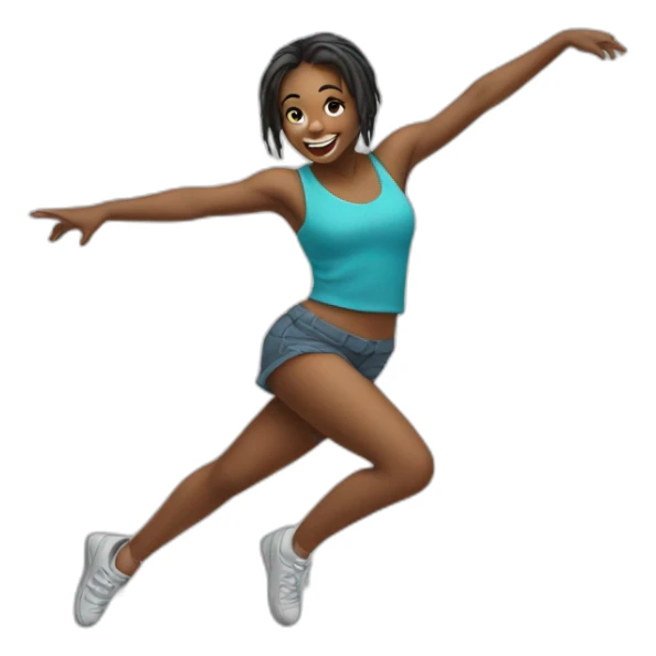Thrilled girl hip hop dancer sticker