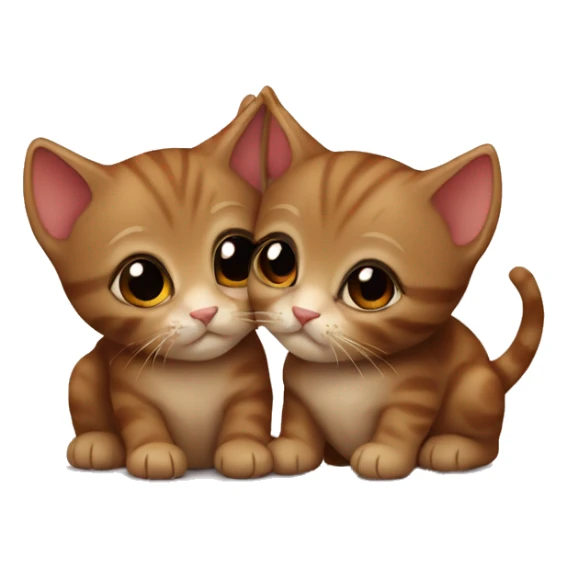 Two little brown kittens kissing  sticker
