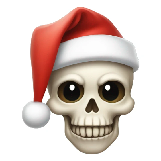 Cute skull wearing a Santa hat. sticker