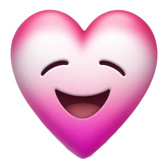 Pink and white ombré heart with a smile face sticker