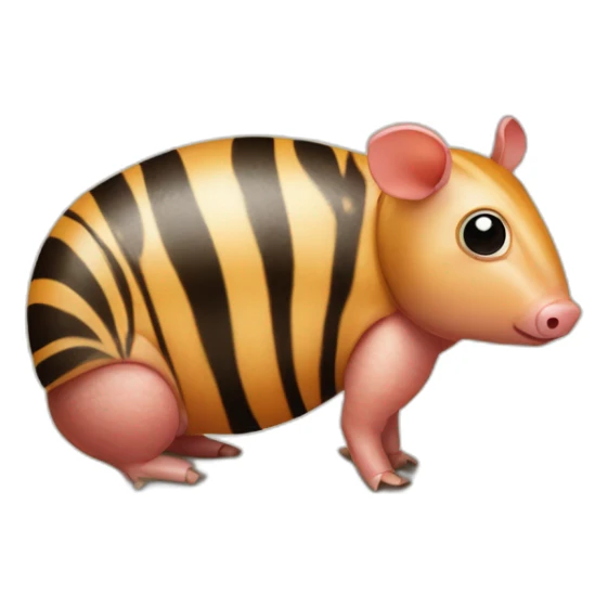 Tiger striped pig armadillo cow centipede insect sticker