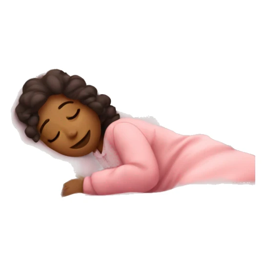 Lady sleeping in pink cozy bed sticker