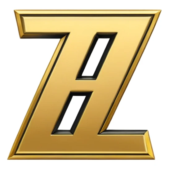 letter Z in black and gold sticker